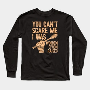 Scared Wooden Spoon (Mono) Long Sleeve T-Shirt